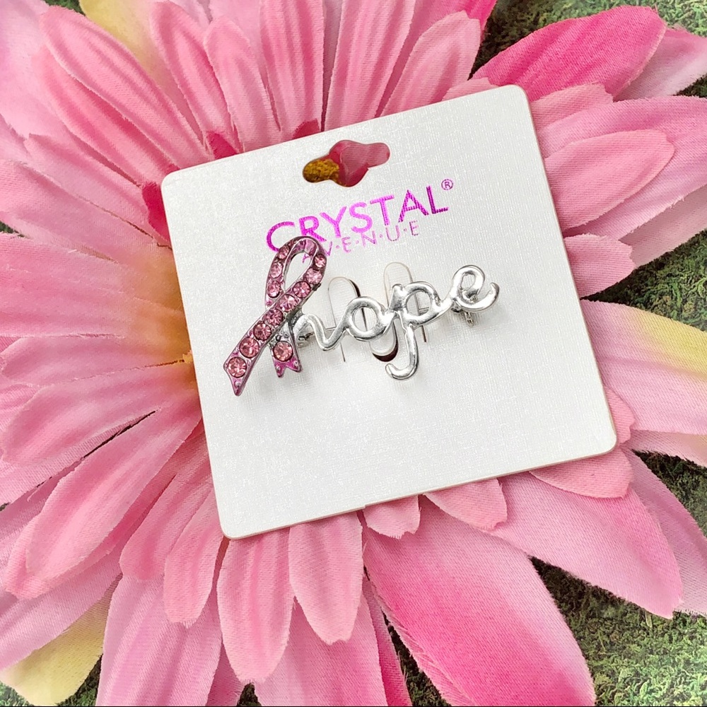 🌼 Hope Pink Ribbon Breast Cancer Pin Brooch